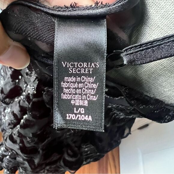 Victoria's Secret Black Sheer Midi Dress/Slip Large - Picture 4 of 5